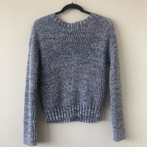 Rails - Elsa Speckled Blue Long Sleeve Knitted Cotton Blend Sweater - Picture 4 of 11